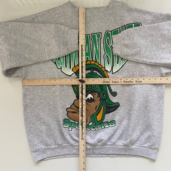 Vintage 90s Michigan State Sweatshirt Mens 2XL Spartans NCAA University College - Picture 12 of 14